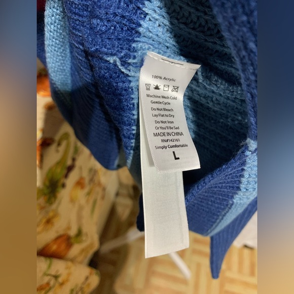 Lularoe Lauren Blue Color Block Sweater Dress - Picture 7 of 8